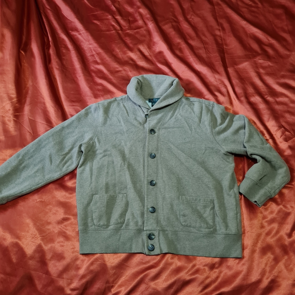 Beige Polo Cardigan with collar